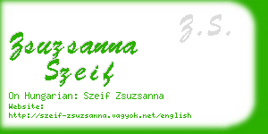 zsuzsanna szeif business card